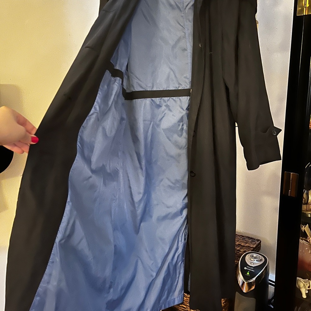 Black Trench Coat with Blue Lining